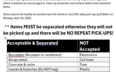 Citywide Clean-Up April 14th